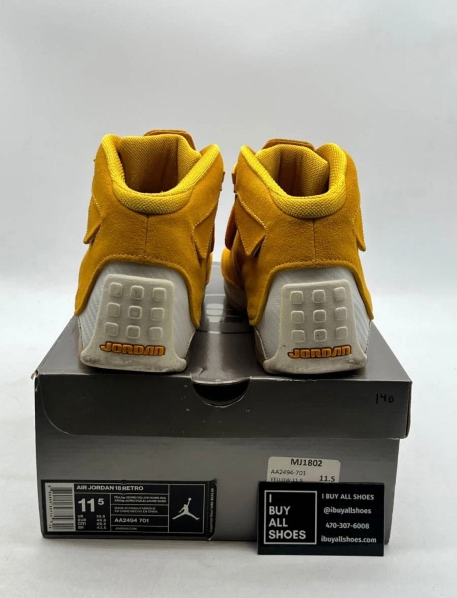 Jordan 18 Retro Yellow Ochre 11.5 (Lightly Worn Pre-Owned)JordanYellow Ochre/Yellow Ochre-Sail - Image 4