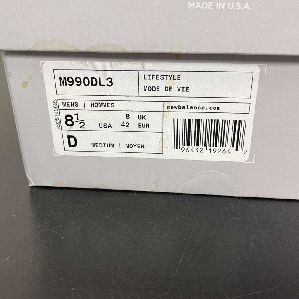 New Balance 990v3 MiUSA DTLR GR3YSCALE 8.5 (Moderately Worn Pre-Owned)New BalanceBlack/Grey - Image 7