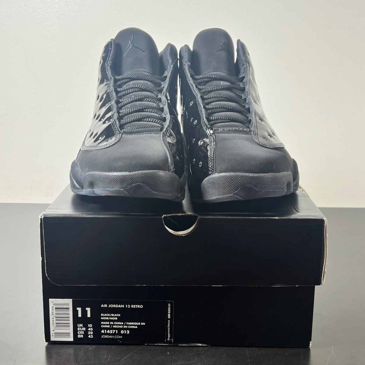 Jordan 13 Retro Cap and Gown 11 (Lightly Worn Pre-Owned)JordanBlack/Black - Image 3