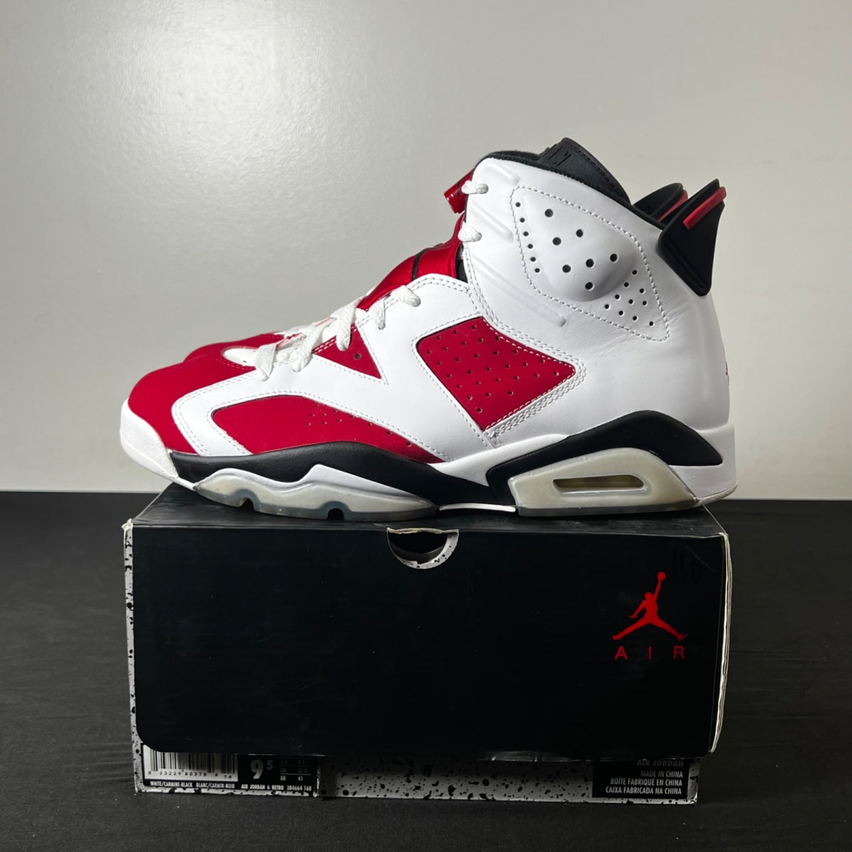 Jordan 6 Retro Carmine (2014) 9.5 (Lightly Worn Pre-Owned)JordanWhite/Carmine-Black - Image 3