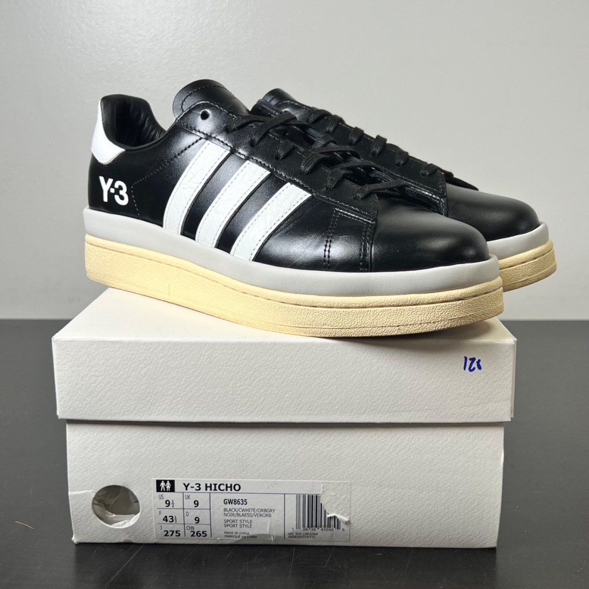 adidas Y-3 Hicho Black Core White Orbit Grey 9.5 (Lightly Worn Pre-Owned)adidasBlack/Core White/Orbit Grey - Image 1