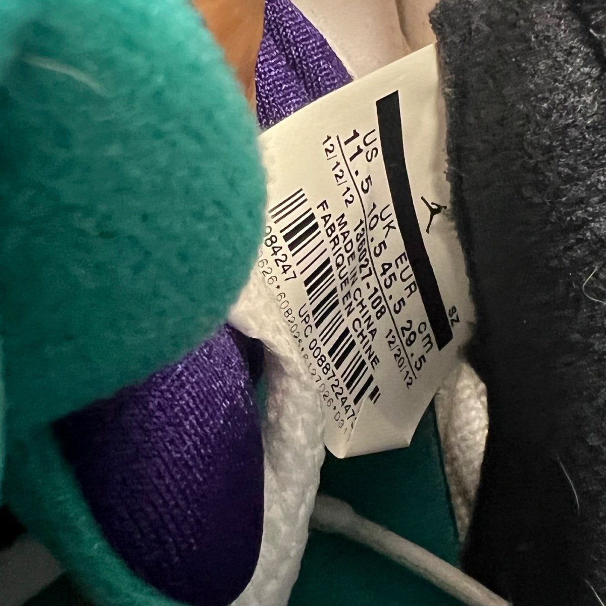 Jordan 5 Retro Grape (2013) 11.5 (Lightly Worn Pre-Owned)JordanWhite/Emerald-New Grape-Ice Blue - Image 7