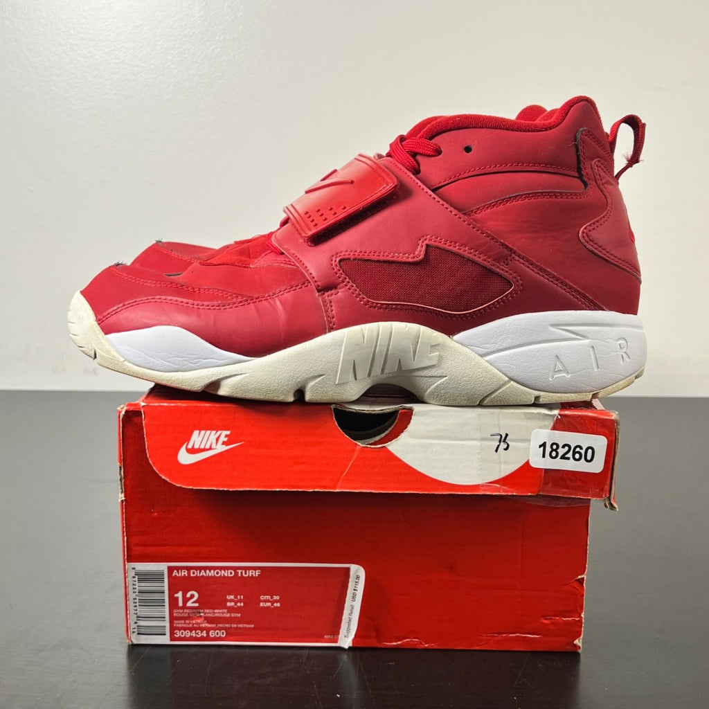 Nike Air Diamond Turf Deion Sanders 12 (Moderately Worn Pre-Owned)NikeGym Red/Gym Red-White - Image 3
