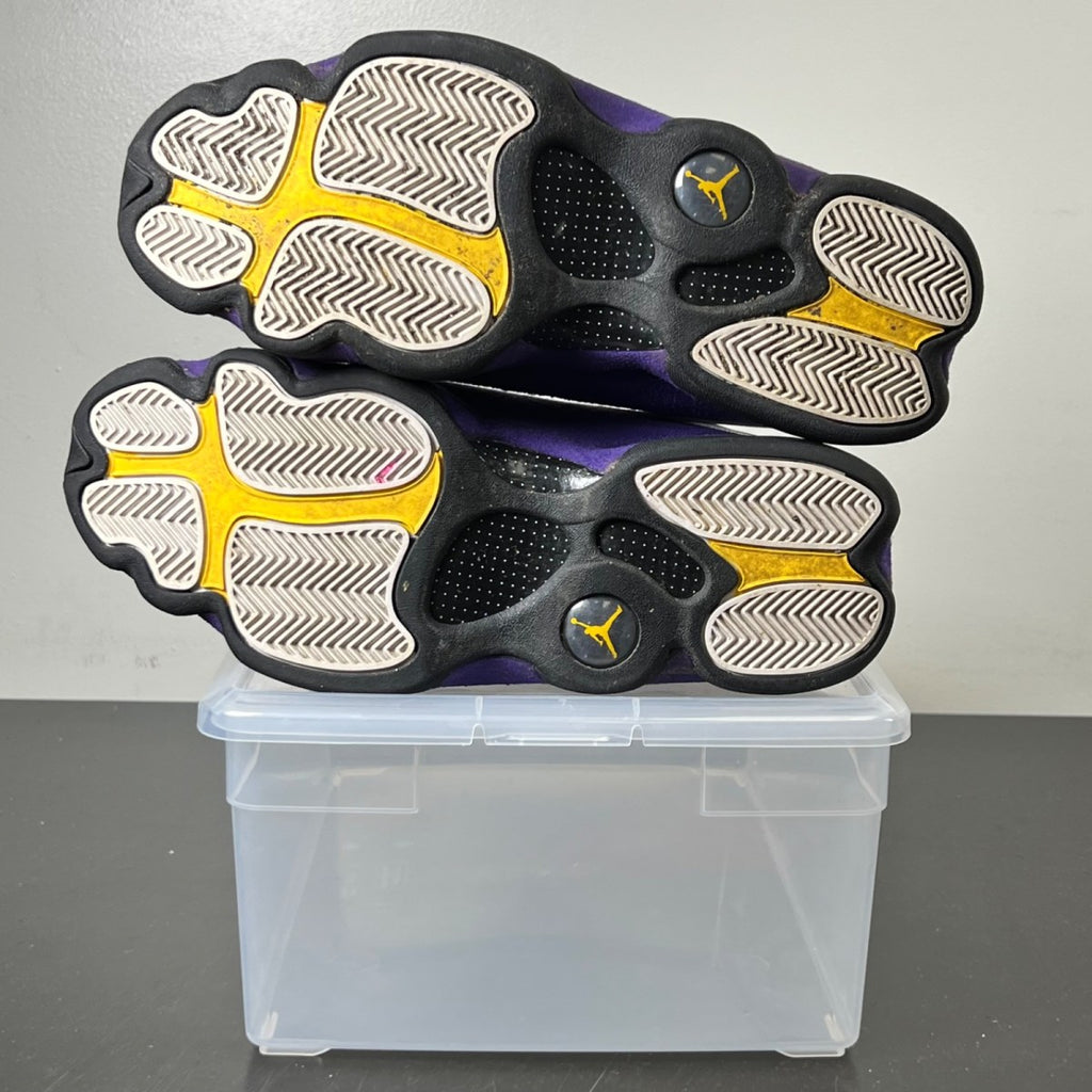 Jordan 13 Retro Lakers 11 (Lightly Worn Pre-Owned)JordanWhite/Black-Court Purple-University Gold - Image 5