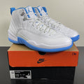 Jordan 12 Retro Melo (2025) 10 (Moderately Worn Pre-Owned)JordanWhite/University Blue/Metallic Silver - Image 1