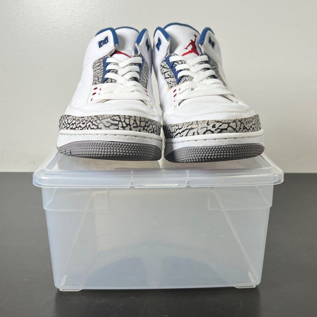 Jordan 3 Retro True Blue (2011) 13 (Heavily Worn Pre-Owned)JordanWhite/Cement Grey-True Blue - Image 2