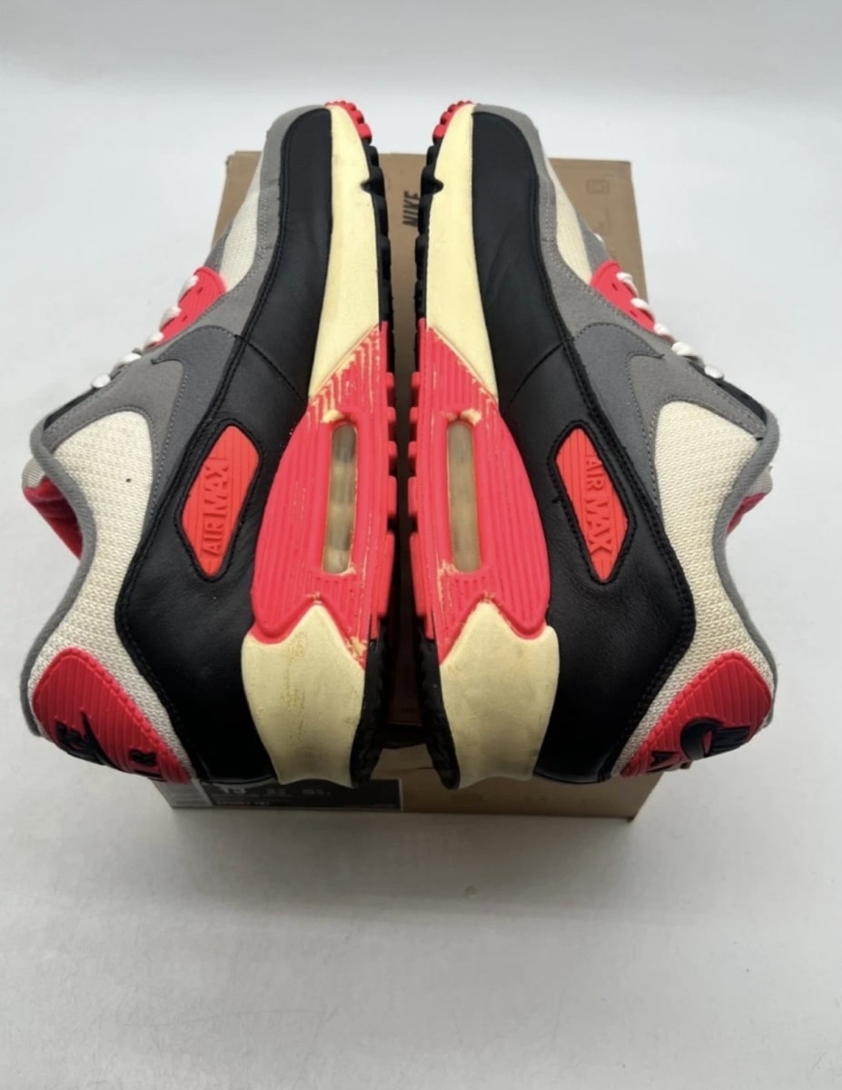 Nike Air Max 90 Infrared Vintage (2013) 13 (Moderately Worn Pre-Owned)NikeSail/Cool Grey-Medium Grey-Infrared - Image 6