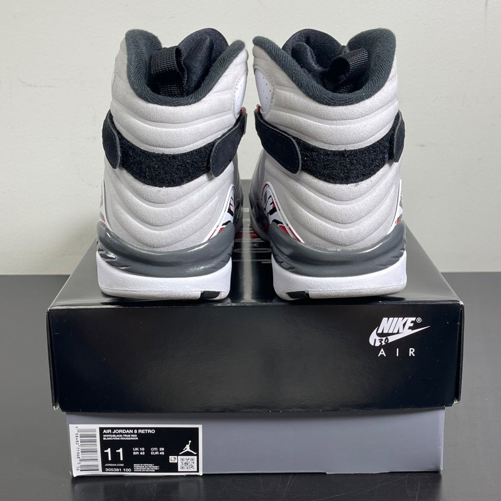 Jordan 8 Retro White True Red (2025) 11 (Moderately Worn Pre-Owned)JordanWhite/Black/True Red - Image 4