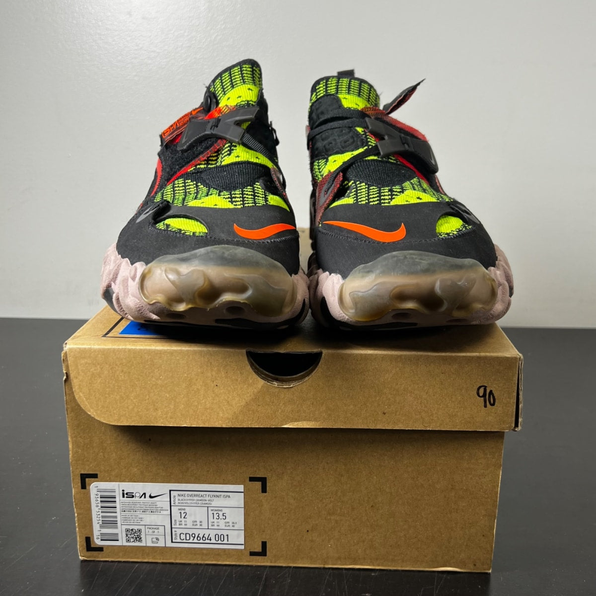 Nike ISPA Overreact Black Red Volt 12 (Lightly Worn Pre-Owned)NikeBlack/Red-Volt - Image 2