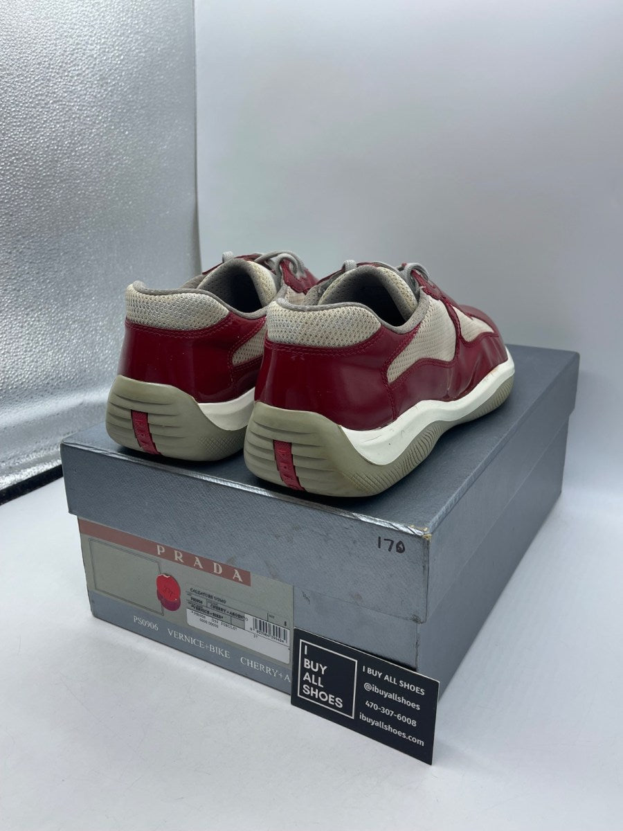 Prada America's Cup 'Red Silver Patent' 8 (Heavily Worn Pre-Owned) - Image 5