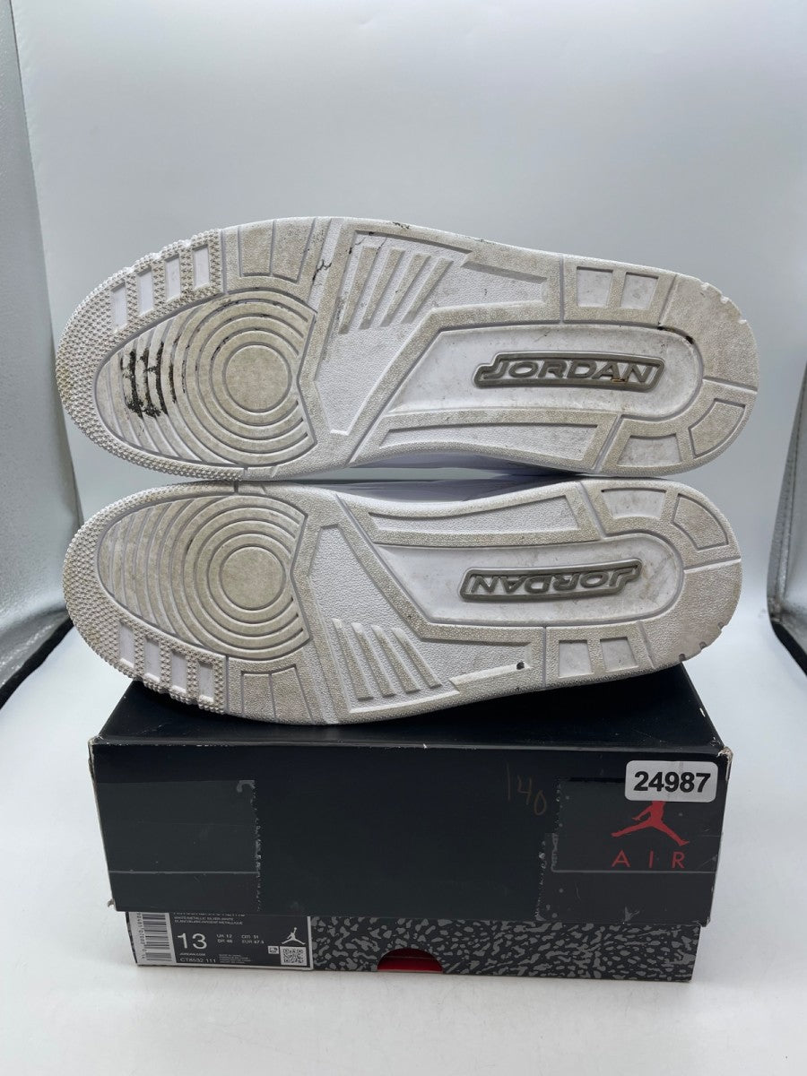 Jordan 3 Retro Pure Money (2025) 13 (Moderately Worn Pre-Owned)JordanWhite/White/Metallic Silver - Image 7