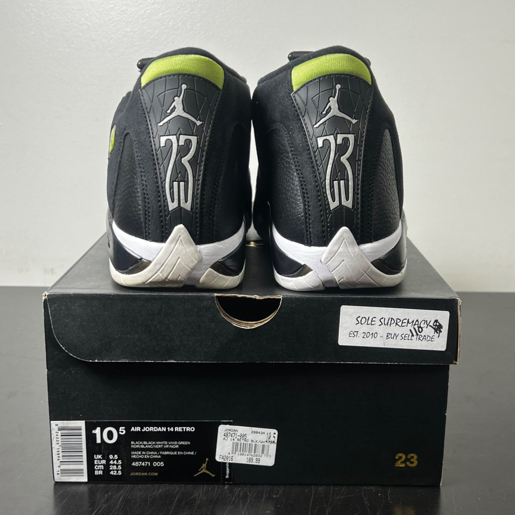 Jordan 14 Retro Indiglo (2016) 10.5 (Lightly Worn Pre-Owned)JordanBlack/White-Indiglo - Image 4