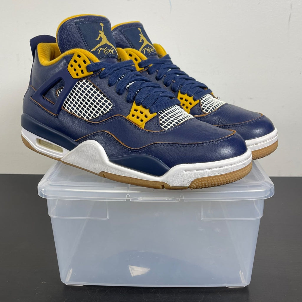 Jordan 4 Retro Dunk From Above 11 (Moderately Worn Pre-Owned)JordanMidnight Navy/Metallic Gold-Gold Leaf-White - Image 1