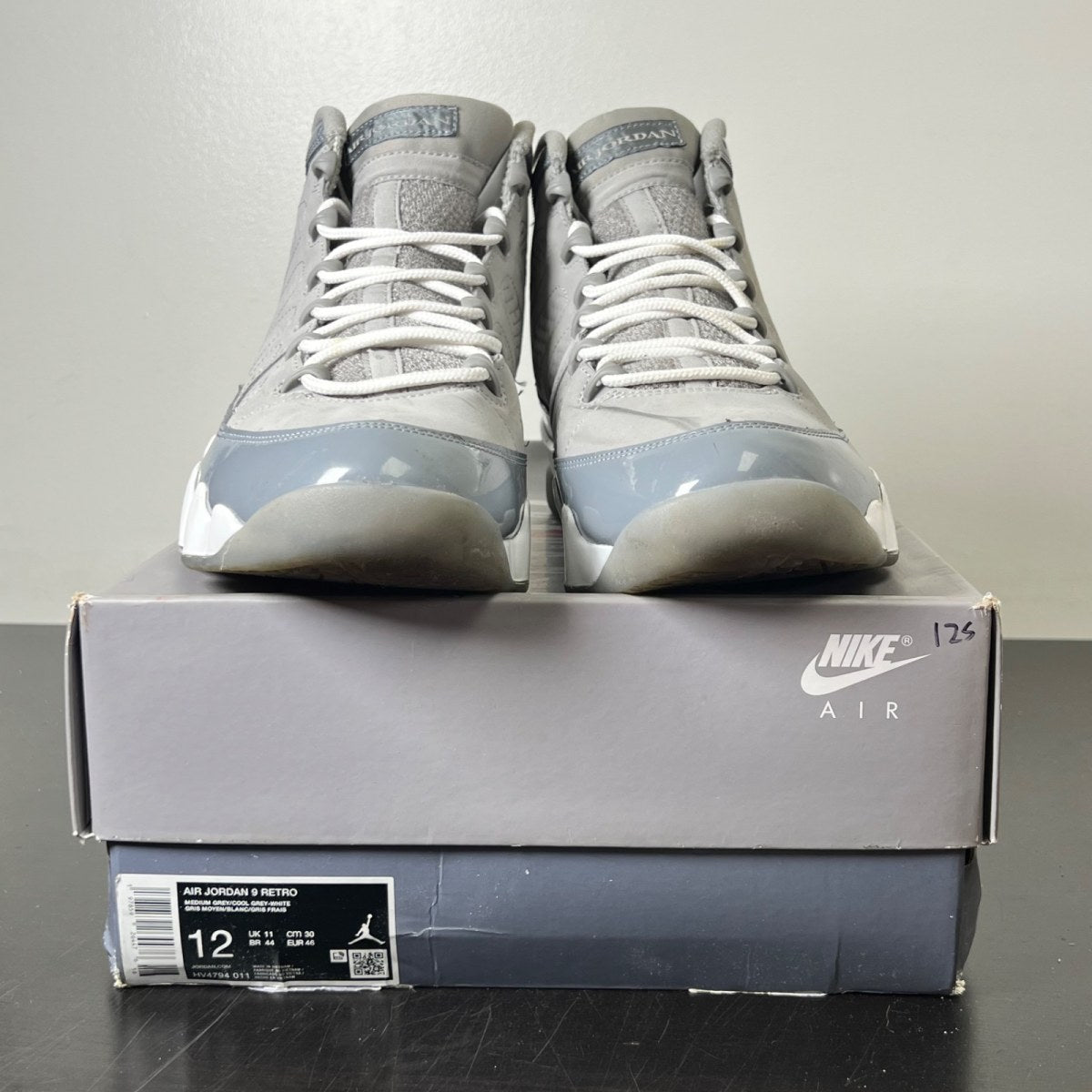 Jordan 9 Retro Cool Grey (2025) 12 (Moderately Worn Pre-Owned)JordanMedium Grey/White-Cool Grey - Image 2