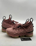 Nike LeBron 15 Rust Pink (GS) 6Y (Lightly Worn Pre-Owned)NikeRust Pink/Metallic Gold-Black - Image 1