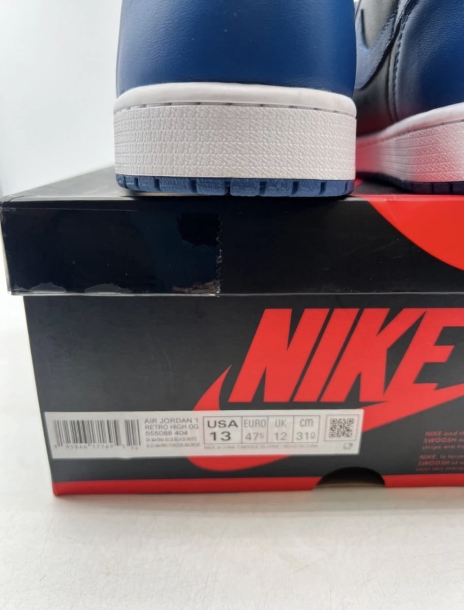 Jordan 1 Retro High OG Dark Marina Blue 13 (Lightly Worn Pre-Owned)JordanDark Marina Blue/Black-White - Image 4