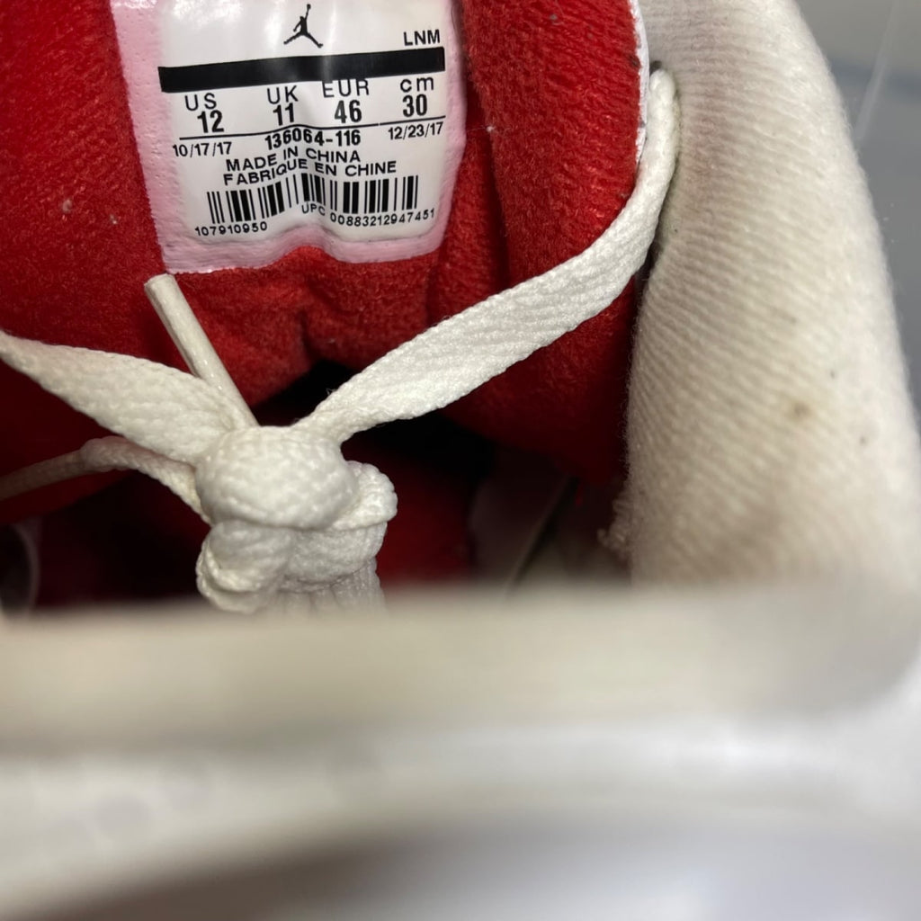 Jordan 3 Retro Hall of Fame 12 (Moderately Worn Pre-Owned)JordanWhite/Fire Red-Cement Grey-Black - Image 6