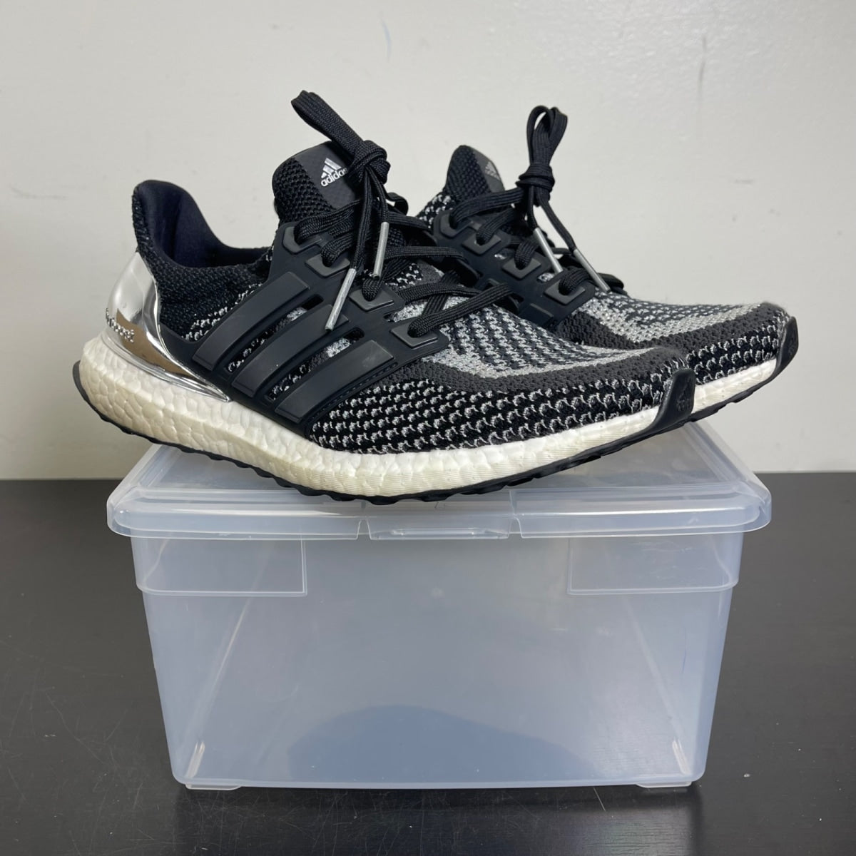 adidas Ultra Boost 2.0 Silver Medal 8 (Moderately Worn Pre-Owned)adidasCore Black/Core Black/Silver Metallic - Image 1