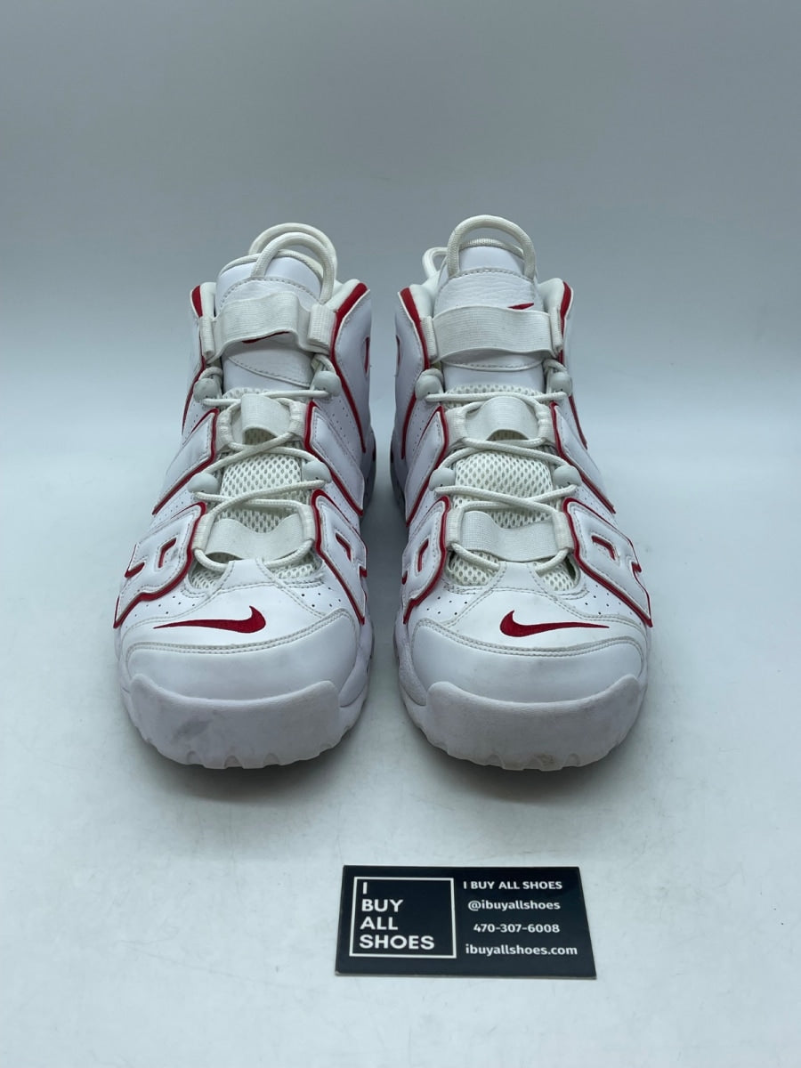 Nike Air More Uptempo White Varsity Red Outline 12 (Moderately Worn Pre-Owned) - Image 2