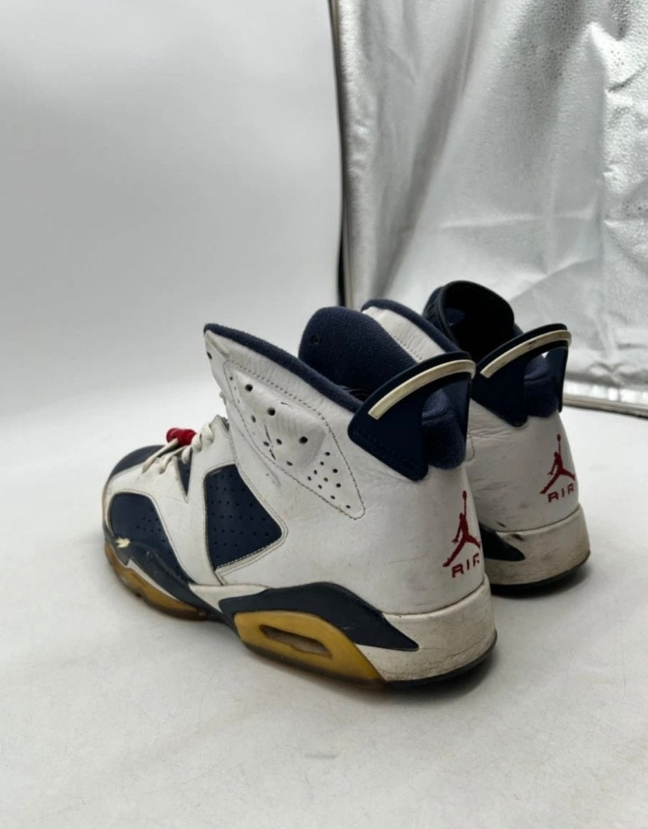 Jordan 6 Retro Olympic London (2012) 11 (Heavily Worn Pre-Owned)JordanWhite/Midnight Navy-Varsity Red - Image 4