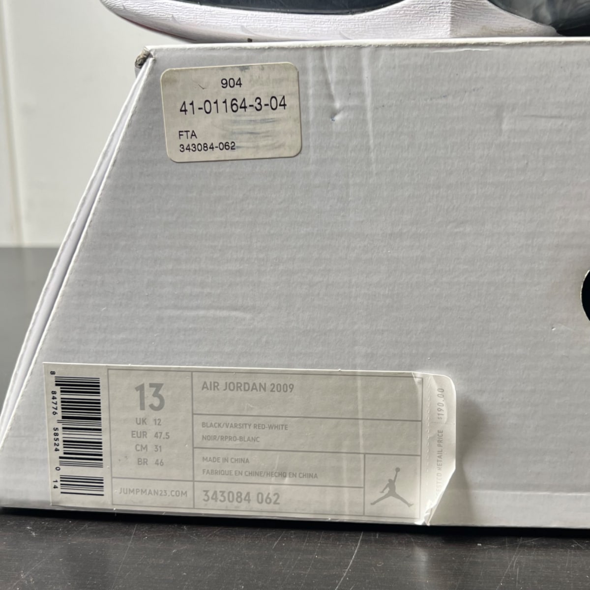 Jordan 2009 Black White 13 (Moderately Worn Pre-Owned)JordanBlack/Varsity Red-White - Image 4