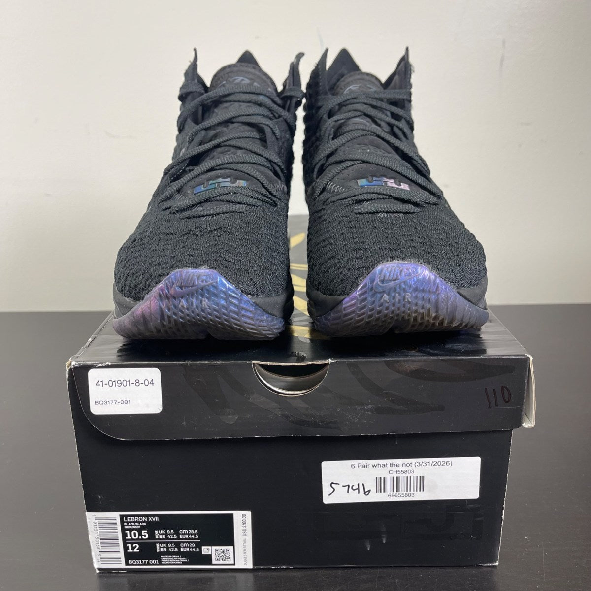 Nike LeBron 17 Global Currency 10.5 (Moderately Worn Pre-Owned)NikeBlack/Black - Image 2