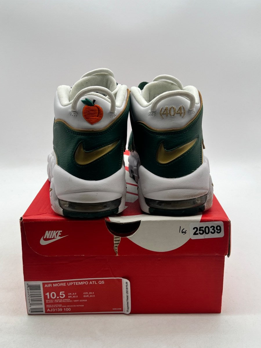 Nike Air More Uptempo Atlanta 10.5 (Lightly Worn Pre-Owned)NikeWhite/Gorge Green-Metallic Gold - Image 3