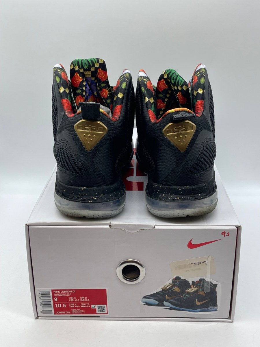 Nike LeBron 9 Watch the Throne (2022) 9 (Moderately Worn Pre-Owned)NikeBlack/Metallic Gold - Image 3
