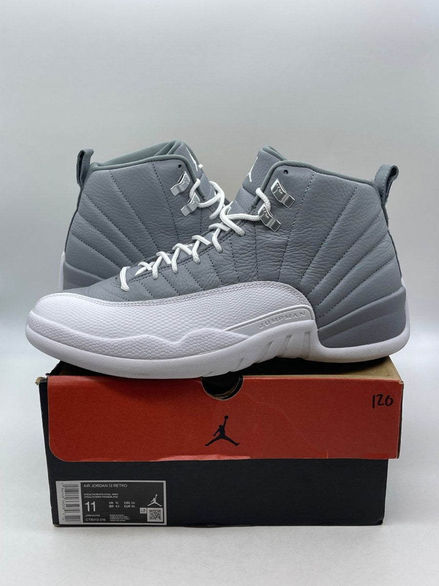 Jordan 12 Retro Stealth 11 (Moderately Worn Pre-Owned)JordanStealth/White/Cool Grey - Image 1