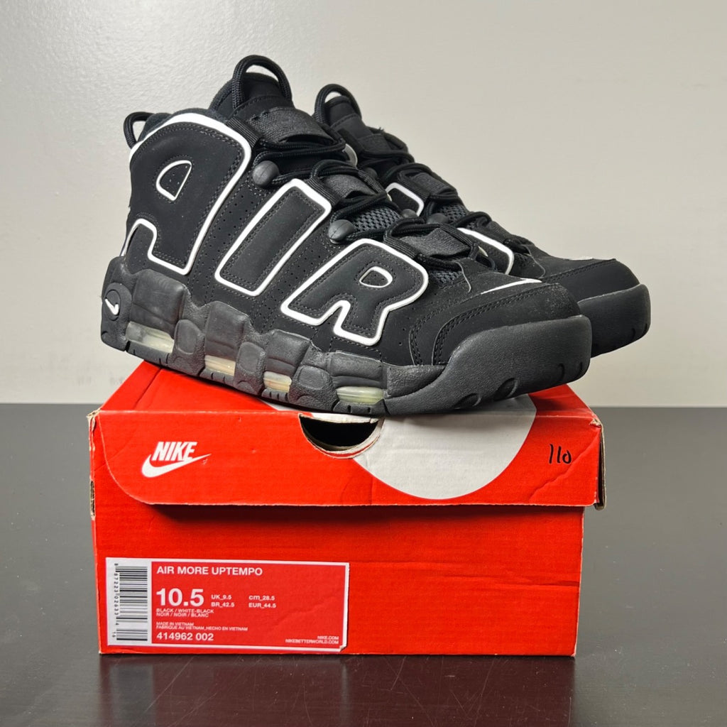 Nike Air More Uptempo Black White 10.5 (Lightly Worn Pre-Owned)NikeBlack/White - Image 1