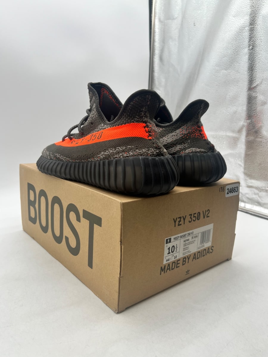 adidas Yeezy Boost 350 V2 Carbon Beluga 10.5 (Lightly Worn Pre-Owned)adidasCarbon Beluga/Steeple Grey/Solar Red - Image 4