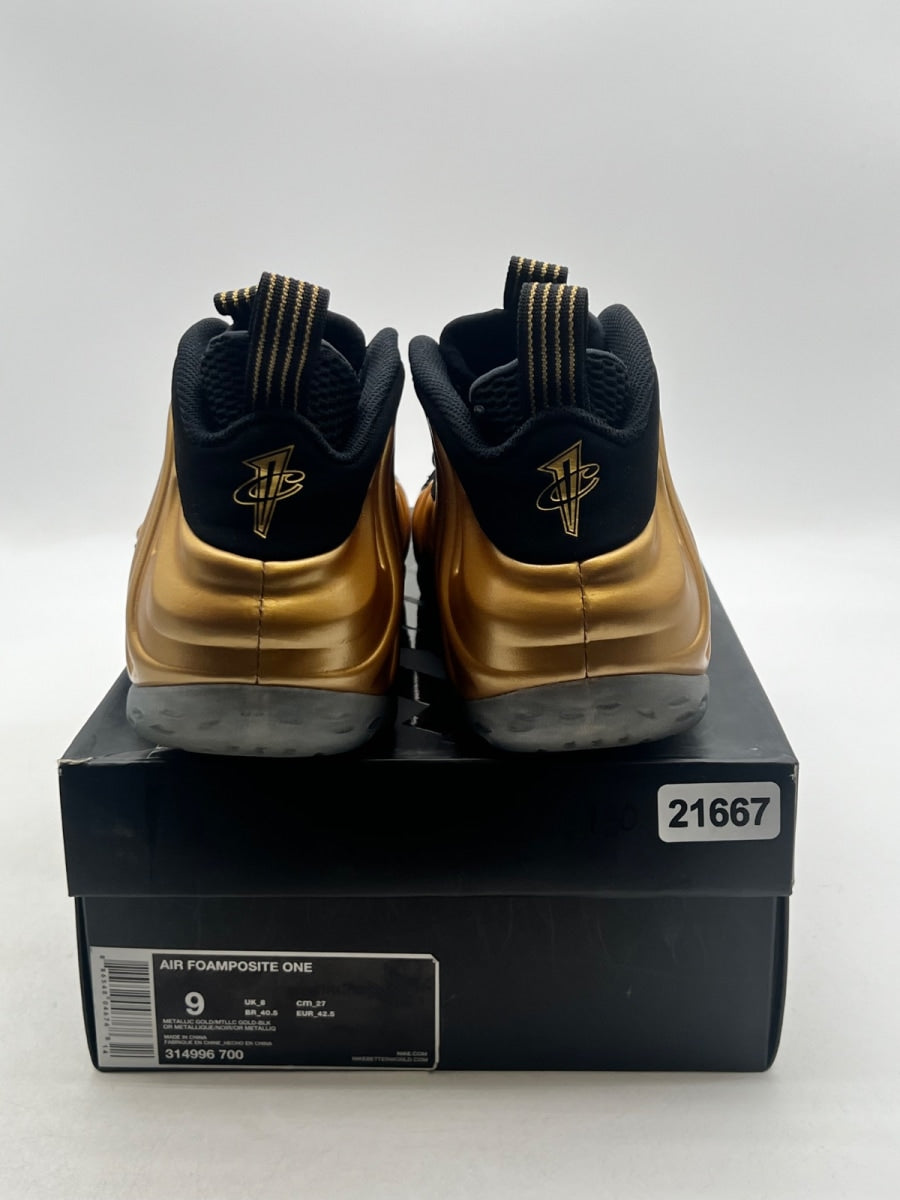 Nike Air Foamposite One Metallic Gold 9 (Lightly Worn Pre-Owned) - Image 3