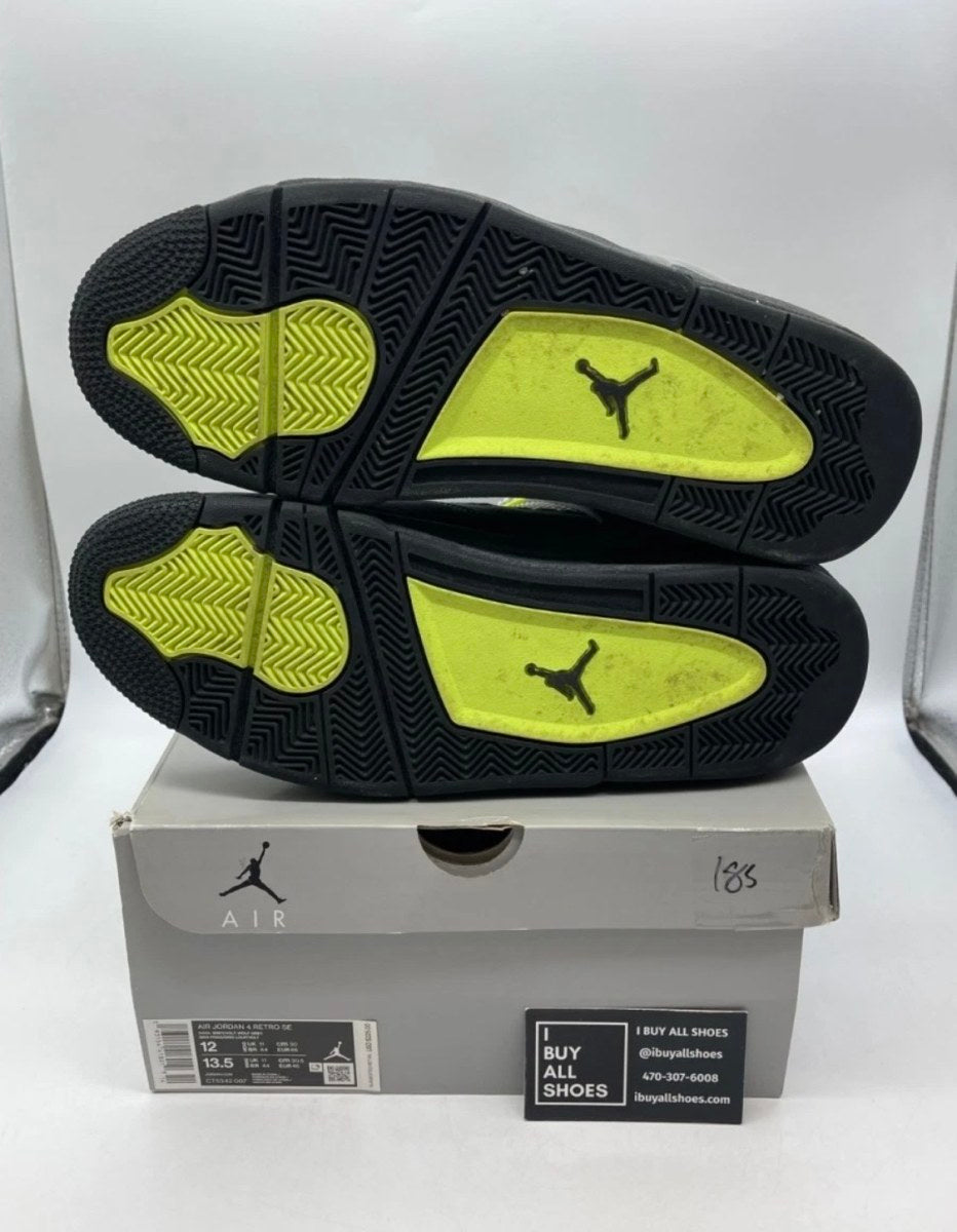 Jordan 4 Retro SE 95 Neon 12 (Lightly Worn Pre-Owned)JordanCool Grey/Volt-Wolf Grey-Anthracite - Image 7