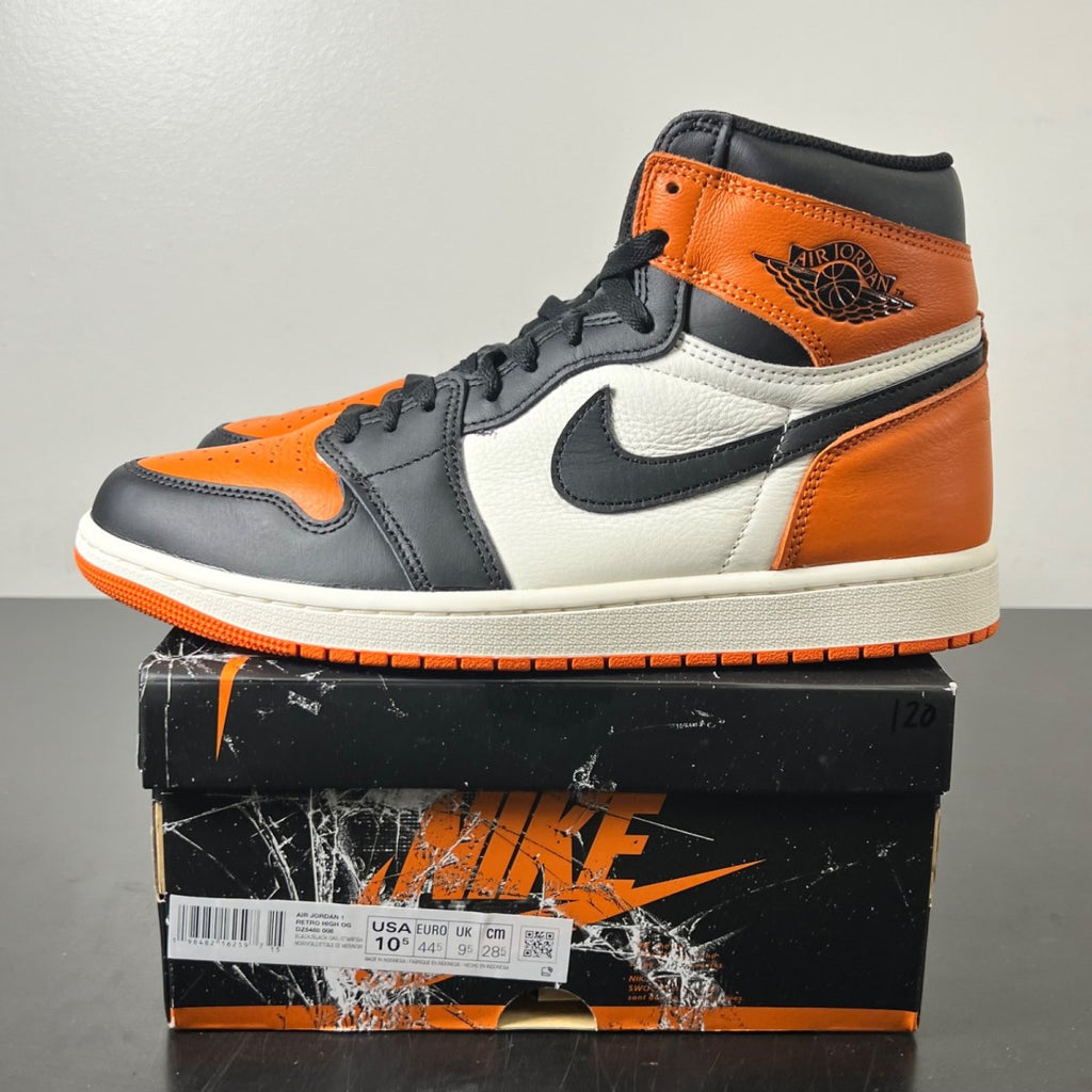 Jordan 1 Retro High OG Shattered Backboard (2025) 10.5 (Lightly Worn Pre-Owned)JordanBlack/Black-Sail-Starfish - Image 3