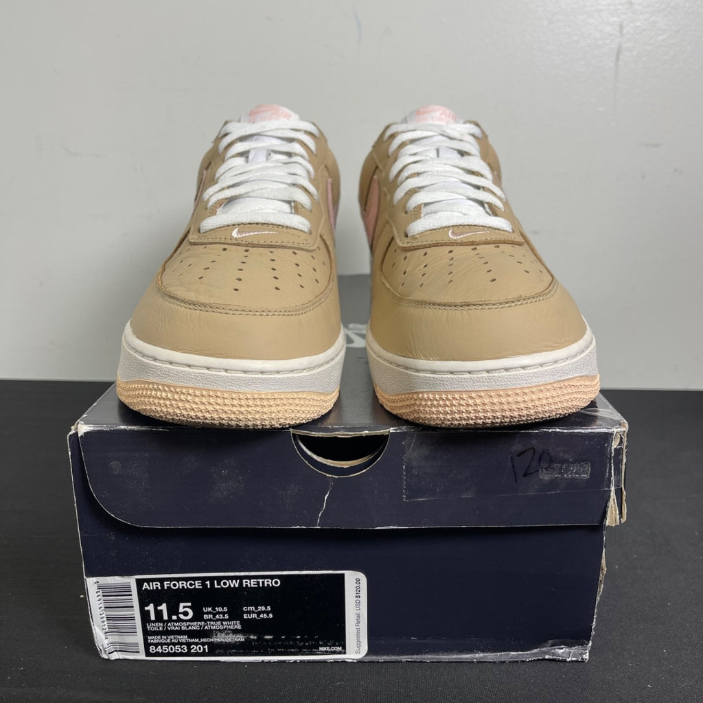 Nike Air Force 1 Low Linen (2016/2024) 11.5 (Moderately Worn Pre-Owned)NikeLinen/Atmosphere-True-White - Image 2
