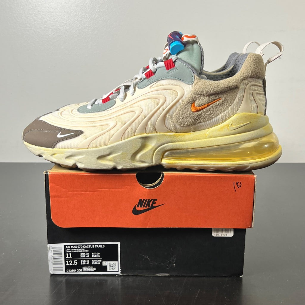 Nike Air Max 270 React ENG Travis Scott Cactus Trails 11 (Lightly Worn Pre-Owned)NikeLight Cream/Dark Hazel-Mica Green-Starfish - Image 3