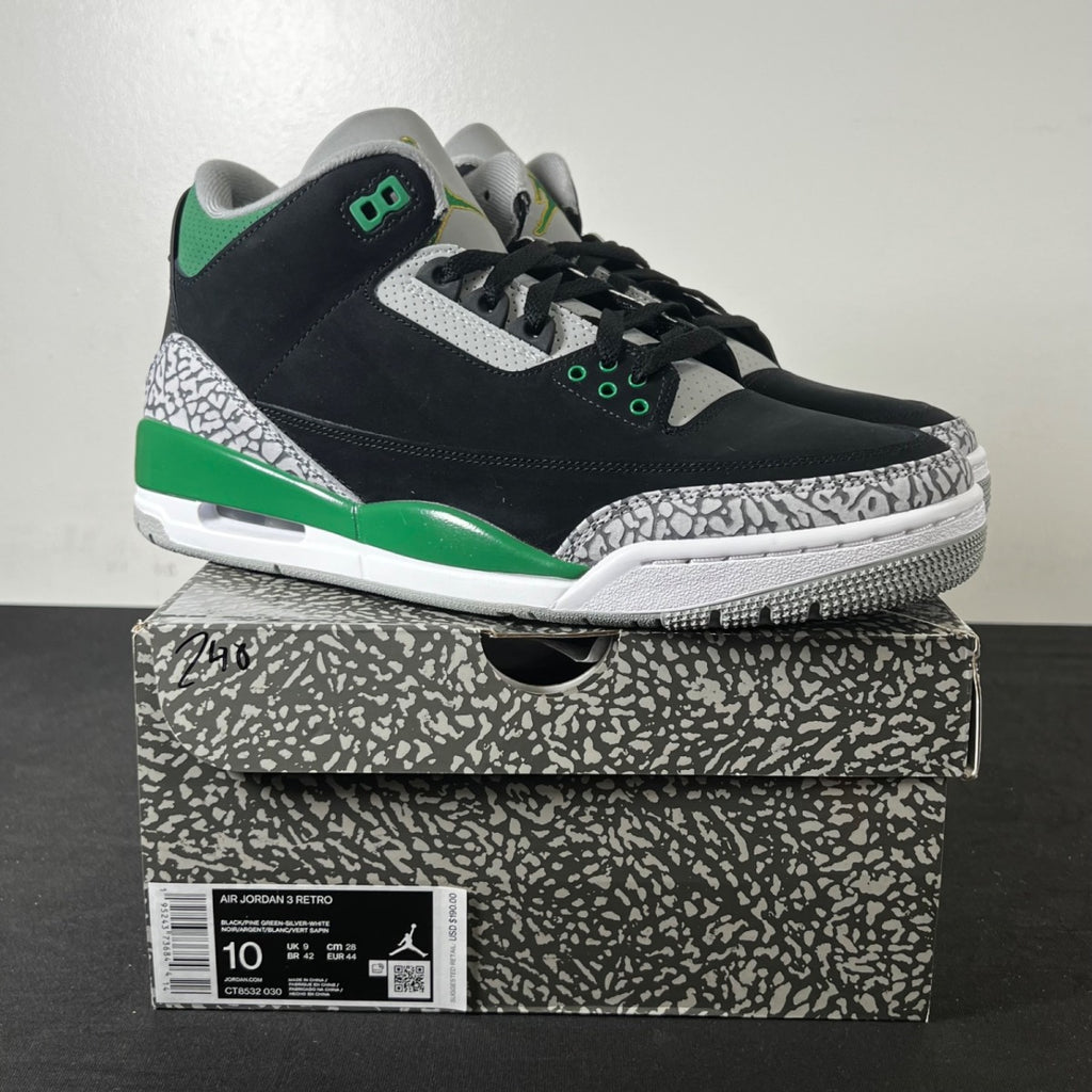 Jordan 3 Retro Pine Green (Size 10) - Image 1