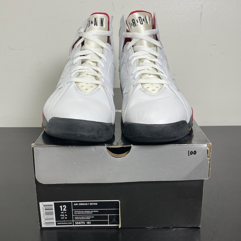 Air Jordan 7 Retro 'Cardinal' 2006 12 (Moderately Worn Pre-Owned)Air JordanWhite/Black-Cardinal Red-Bronze - Image 2