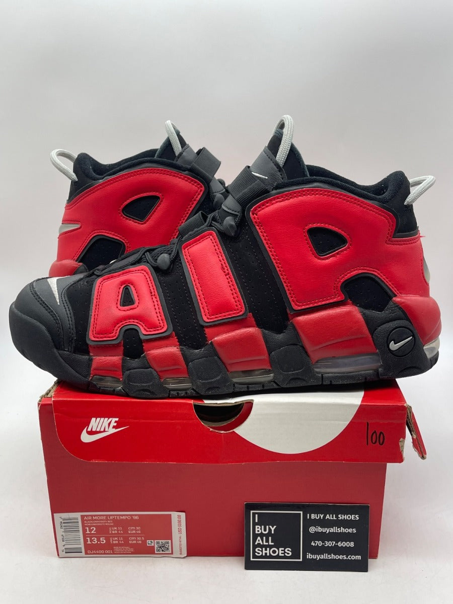 Nike Air More Uptempo 96 Alternates Split Black Varsity Red 12 (Moderately Worn Pre-Owned) - Image 1