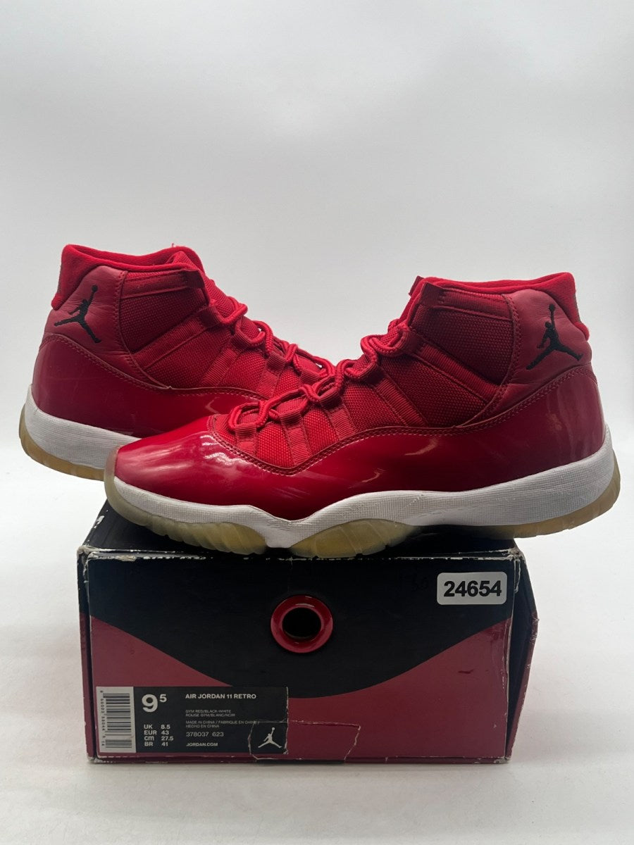 Jordan 11 Retro Win Like 96 9.5 (Heavily Worn Pre-Owned)JordanGym Red/Black-White - Image 1