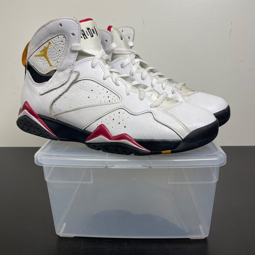 Jordan 7 Retro Cardinal (2022) 10.5 (Moderately Worn Pre-Owned)JordanWhite/Black/Cardinal Red/Chutney - Image 1