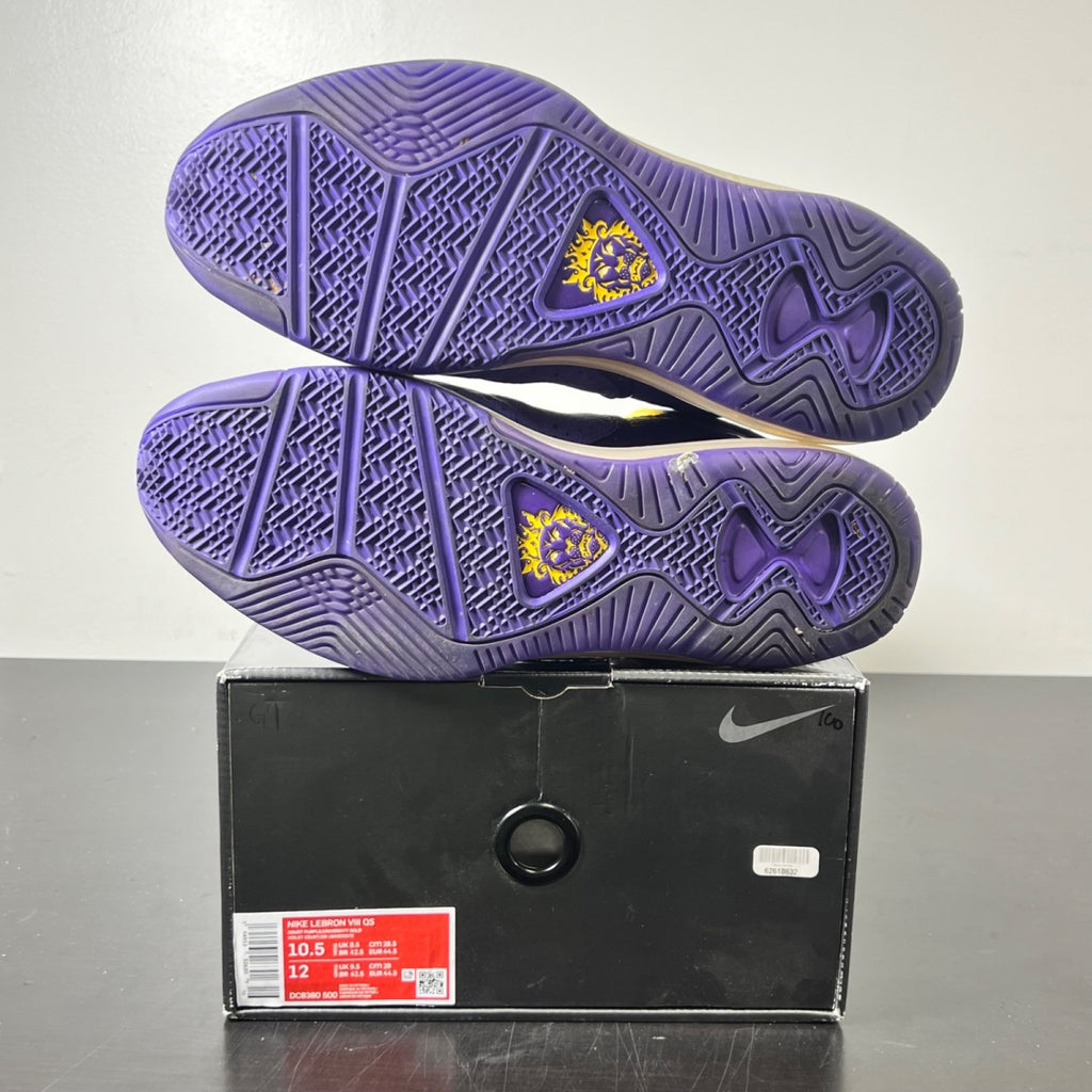 Nike LeBron 8 Lakers 10.5 (Lightly Worn Pre-Owned)NikeCourt Purple/Court Purple-University Gold-University Gold - Image 6