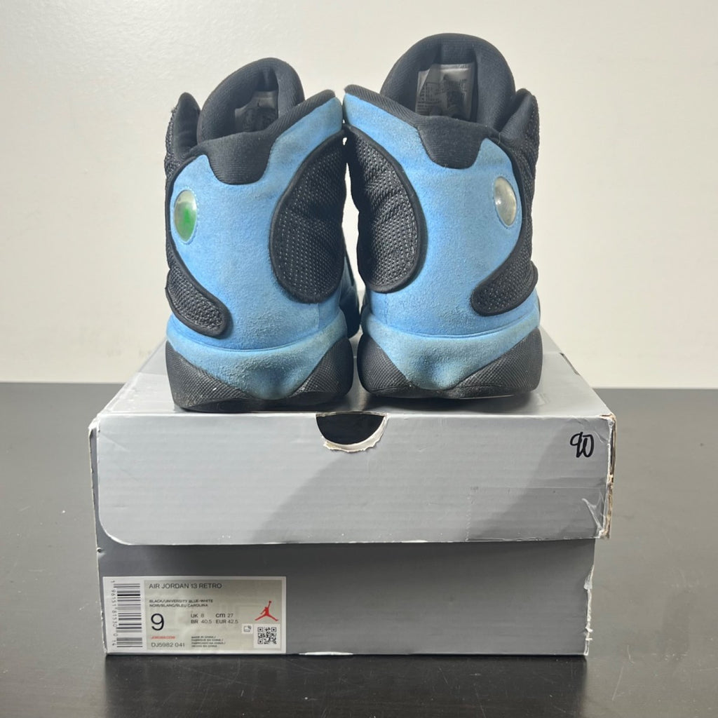 Jordan 13 Retro Black University Blue 9 (Moderately Worn Pre-Owned)JordanBlack/University Blue/White - Image 4