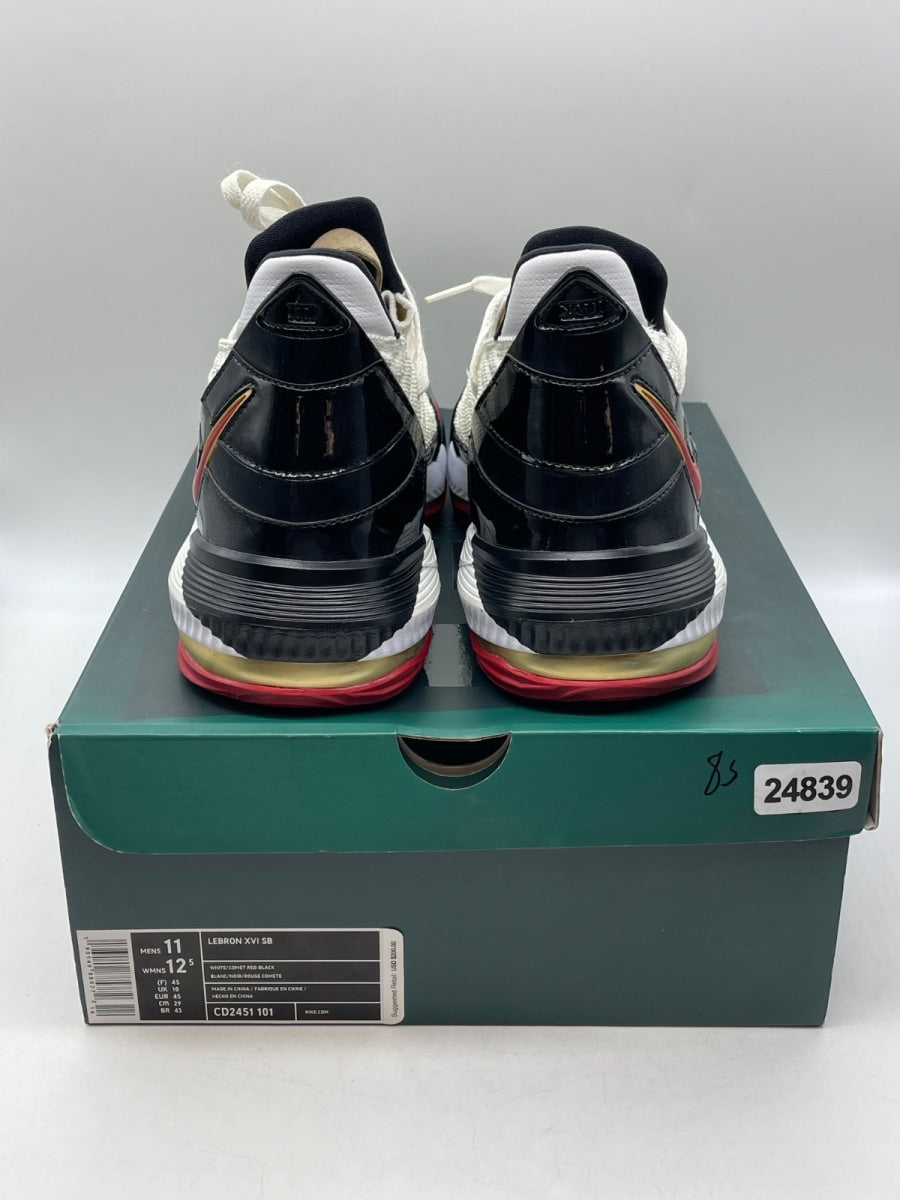 Nike LeBron 16 Remix 11 (Moderately Worn Pre-Owned)NikeWhite/Black-Metallic Gold-Varsity Crimson - Image 3
