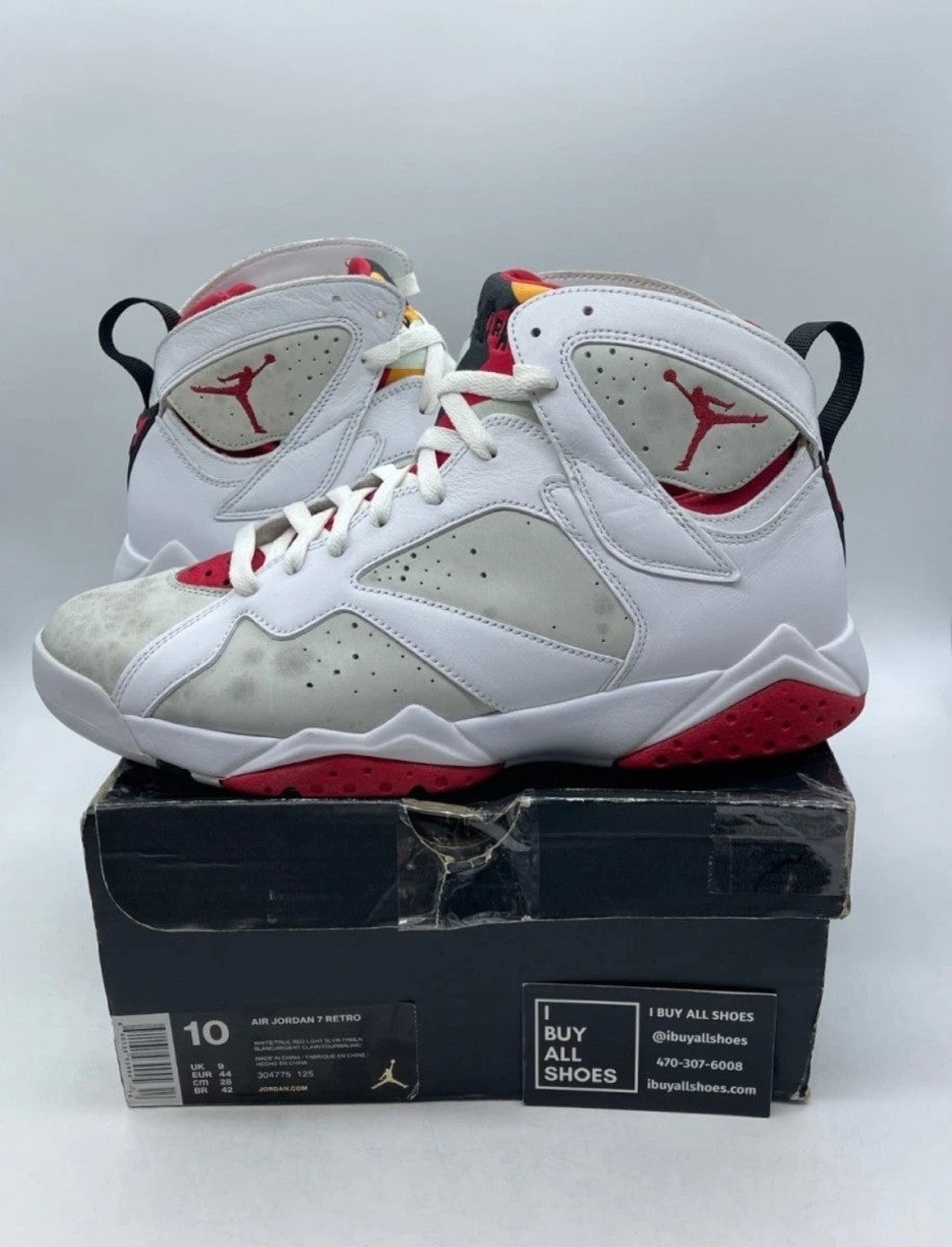 Jordan 7 Retro Hare (2015) 10 (Heavily Worn Pre-Owned)JordanWhite/True Red-Light Silver-Tourmaline - Image 1