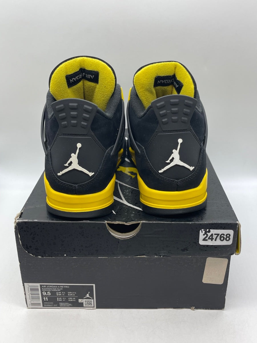 Jordan 4 Retro Thunder (2023) 9.5 (Moderately Worn Pre-Owned)JordanBlack/Tour Yellow - Image 3