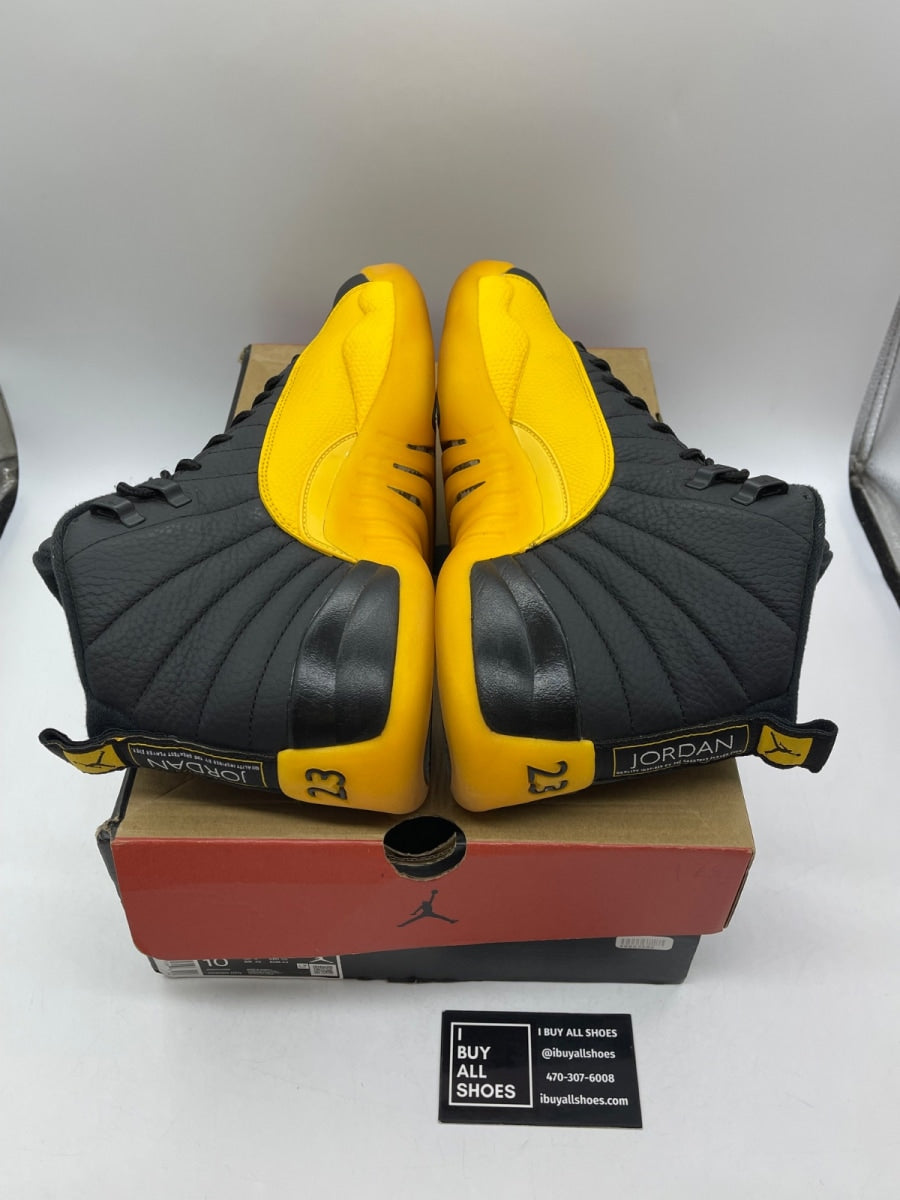 Jordan 12 Retro Black University Gold 10 (Moderately Worn Pre-Owned) - Image 6
