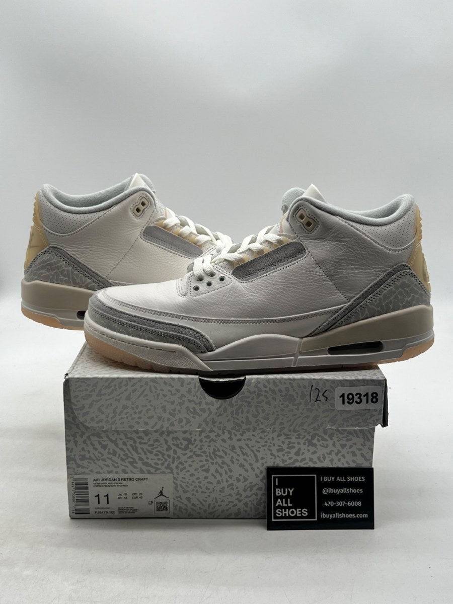 Jordan 3 Retro Craft Ivory 11 (Lightly Worn Pre-Owned) - Image 1
