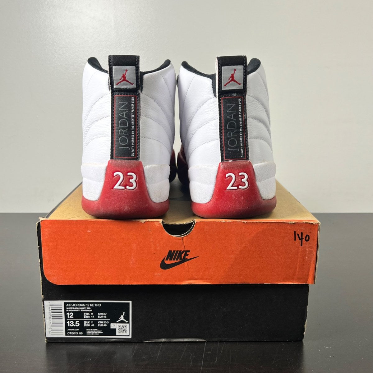 Jordan 12 Retro Cherry (2023) 12 (Moderately Worn Pre-Owned)JordanWhite/Black/Varsity Red - Image 5
