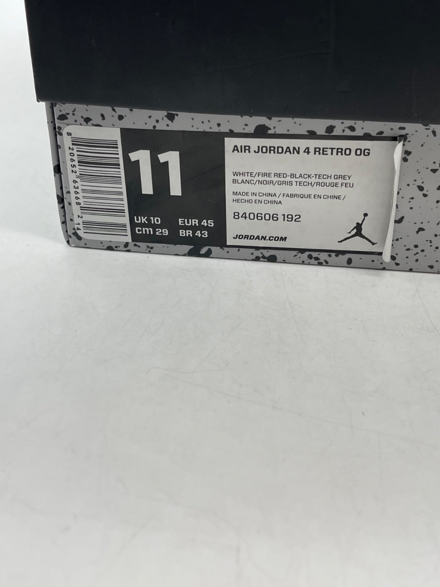 Jordan 4 Retro White Cement (2016) 11 (Moderately Worn Pre-Owned)JordanWhite/Fire Red-Black-Tech Grey - Image 9